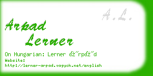 arpad lerner business card